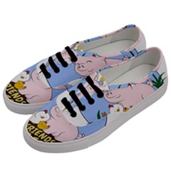 Friends Not Food - Cute Pig And Chicken Men s Classic Low Top Sneakers by Valentinaart