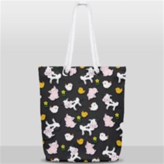 The Farm Pattern Full Print Rope Handle Tote (small) by Valentinaart