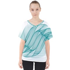 Background Light Glow Blue V-neck Dolman Drape Top by Nexatart
