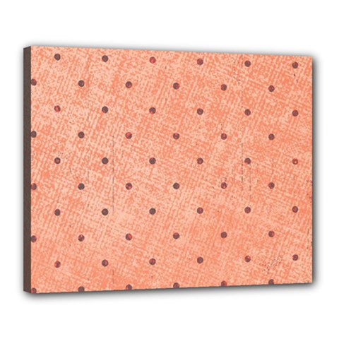 Dot Peach Canvas 20  X 16  by snowwhitegirl