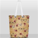 Vintage Glasses Beige Full Print Rope Handle Tote (Small) View2
