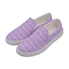Damask Lilac Women s Canvas Slip Ons by snowwhitegirl