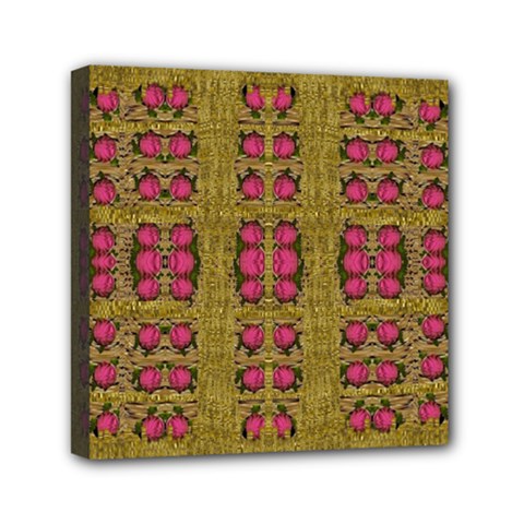 Bloom In Gold Shine And You Shall Be Strong Mini Canvas 6  X 6  by pepitasart