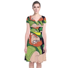 St  Patricks Day Short Sleeve Front Wrap Dress by Valentinaart