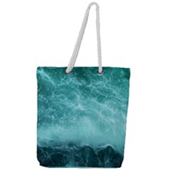 Green Ocean Splash Full Print Rope Handle Tote (large) by snowwhitegirl