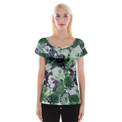 Rose Bushes Green Cap Sleeve Tops by snowwhitegirl