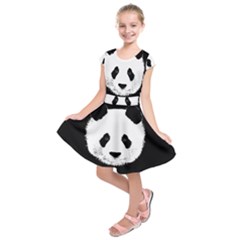 Panda  Kids  Short Sleeve Dress by Valentinaart