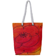 Flower Full Print Rope Handle Tote (small) by snowwhitegirl