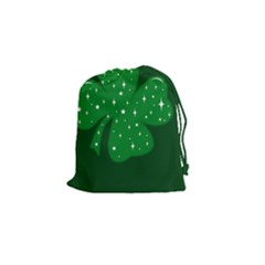 Sparkly Clover Drawstring Pouches (small)  by Valentinaart