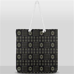 Dark Ethnic Stars Motif Pattern Full Print Rope Handle Tote (large) by dflcprints
