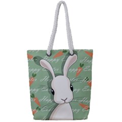 Easter Bunny  Full Print Rope Handle Tote (small) by Valentinaart