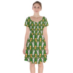 Easter Kawaii Pattern Short Sleeve Bardot Dress by Valentinaart