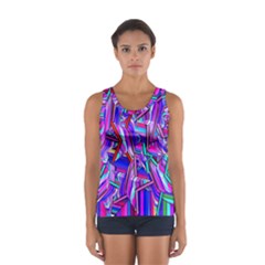 Stars Beveled 3d Abstract Stripes Sport Tank Top  by Nexatart