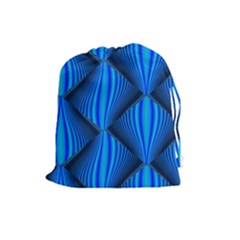 Abstract Waves Motion Psychedelic Drawstring Pouches (large)  by Nexatart