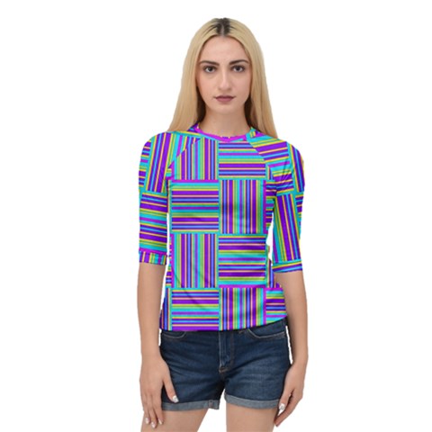 Geometric Textile Texture Surface Quarter Sleeve Raglan Tee by Nexatart