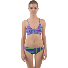 Geometric Textile Texture Surface Wrap Around Bikini Set by Nexatart