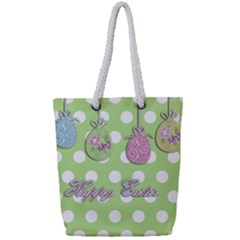 Easter Eggs Full Print Rope Handle Tote (small) by Valentinaart
