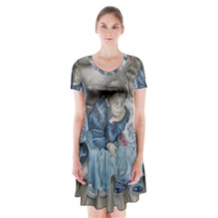 The Nobodies Short Sleeve V-neck Flare Dress by redmaidenart
