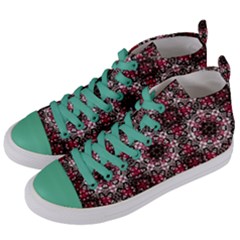 Oriental Ornate Pattern Women s Mid-top Canvas Sneakers by dflcprints