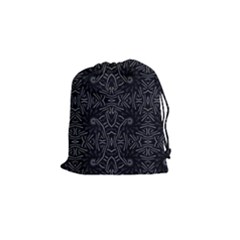 Dark Ethnic Sharp Pattern Drawstring Pouches (small)  by dflcprints