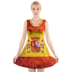 Football World Cup V-neck Sleeveless Skater Dress by Valentinaart