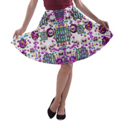 Alien Sweet As Candy A-line Skater Skirt by pepitasart