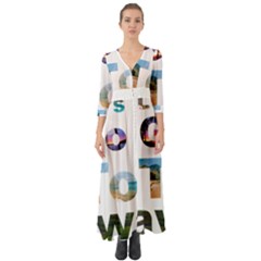 Hawaii Button Up Boho Maxi Dress by Howtobead