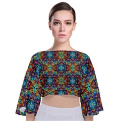 Pattern-16 Tie Back Butterfly Sleeve Chiffon Top by ArtworkByPatrick
