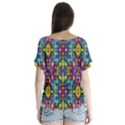 ARTWORK BY PATRICK-Pattern-23 V-Neck Flutter Sleeve Top View2