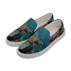 Sea Turtle 3 Women s Canvas Slip Ons by trendistuff