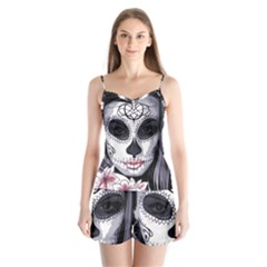 Day Of The Dead Sugar Skull Satin Pajamas Set by StarvingArtisan
