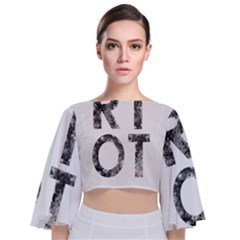 Riot Tie Back Butterfly Sleeve Chiffon Top by Valentinaart