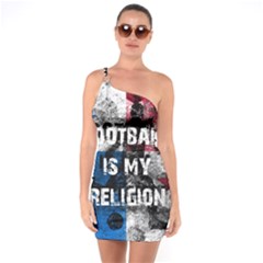 Football Is My Religion One Soulder Bodycon Dress by Valentinaart