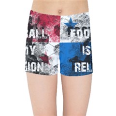 Football Is My Religion Kids Sports Shorts by Valentinaart