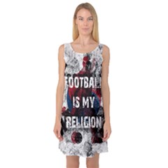 Football Is My Religion Sleeveless Satin Nightdress by Valentinaart