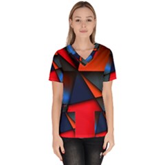 3d And Abstract Scrub Top by Sapixe