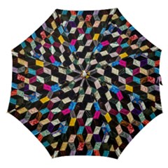 Abstract Multicolor Cubes 3d Quilt Fabric Straight Umbrellas by Sapixe