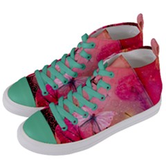 Wonderful Butterflies With Dragonfly Women s Mid-top Canvas Sneakers by FantasyWorld7