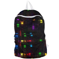 Abstract 3d Cg Digital Art Colors Cubes Square Shapes Pattern Dark Foldable Lightweight Backpack by Sapixe