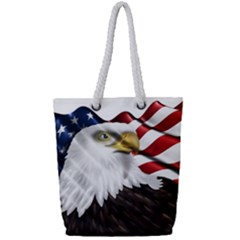 American Eagle Flag Sticker Symbol Of The Americans Full Print Rope Handle Tote (small) by Sapixe