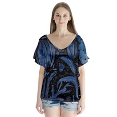 Art And Light Dorothy V-neck Flutter Sleeve Top by Sapixe