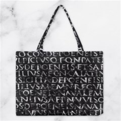 Antique Roman Typographic Pattern Medium Tote Bag by dflcprints