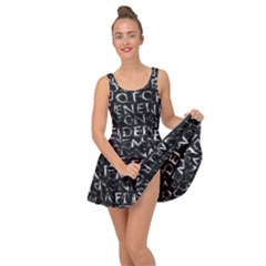 Antique Roman Typographic Pattern Inside Out Dress by dflcprints