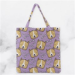 Dog Pattern Grocery Tote Bag by Sapixe