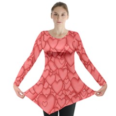 Background Hearts Love Long Sleeve Tunic  by Nexatart