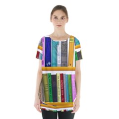 Shelf Books Library Reading Skirt Hem Sports Top by Nexatart