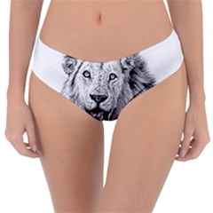 Lion Wildlife Art And Illustration Pencil Reversible Classic Bikini Bottoms by Nexatart
