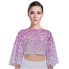 Halftone Dot Background Pattern Tie Back Butterfly Sleeve Chiffon Top by Nexatart