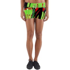 Quiet Place Yoga Shorts by bestdesignintheworld