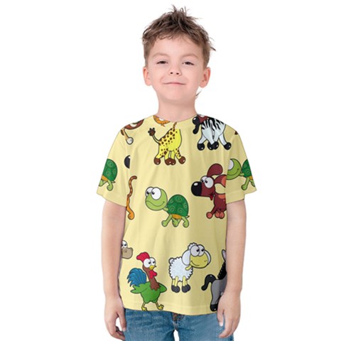 Group Of Animals Graphic Kids  Cotton Tee by Sapixe